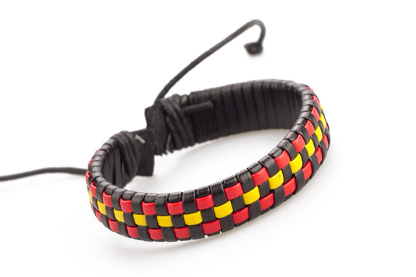 PU Leather Handmade Bracelet Mens  Unisex  Wrap Tribal H191