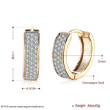 Yellow Gold Plated Earrings  Hoop Huggies AAA Zirconia  Latch Back Clasp L567