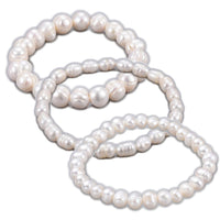 Natural Pearl Beads Stretch Bracelets 2"(5.2cm)  6-10MM Pear Size P507