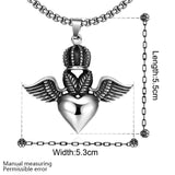 Stainless Steel Necklace Pendant Heart Biker Gothic 23" 3.5MM Lobster Clasp B234