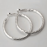 Sterling Silver Plated  Hoop Pierced Earrings L3