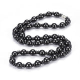 Magnetic Hematite Set Bracelets Necklace Magnetic Clasps 25.1" P691