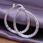 Sterling Silver Plated Hoop Pierced Earrings L4