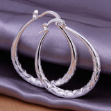 Sterling Silver Plated Hoop Pierced Earrings L4