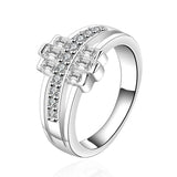 Sterling Silver Plated Cubic Zirconia Band Ring Size 8 B63