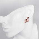 Rose Gold Plated Black Earrings Stud AAA Zirconia Push Back Snake L170