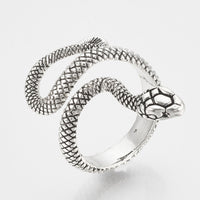 Alloy Cuff Finger Ring Snake Antique Silver Size 9 Adjustable 19mm P402