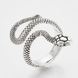 Alloy Cuff Finger Ring Snake Antique Silver Size 9 Adjustable 19mm P402