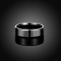 Stainless Steel Band Wedding Ring Black Men's Unisex B427