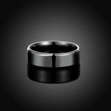 Stainless Steel Band Wedding Ring Black Men's Unisex B427