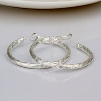 Sterling Silver Plated  Hoop Pierced Earrings L3