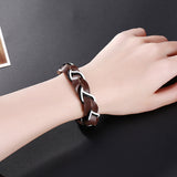 Leather Bracelet 8 Inches 10MM Toggle L486