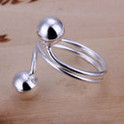 Sterling Silver Plated  Balls Beads Band Ring Size 8 B140