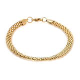 304 Stainless Steel Mesh Chain Bracelets Lobster Clasp Gold 8-1/4"(21cm) P504