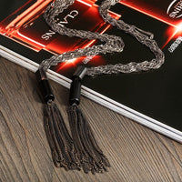 Soral Multuple BlackChains Snake Chian Straps Necklace L78