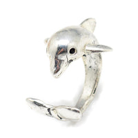 Alloy Cuff Finger Ring Dolphin Size 4 Antique Silver Size 4 Adjustable 15mm P428