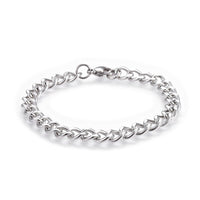 Stainless Steel Chain Bracelet Lobster Silver 8.4" 21.4cm Z205