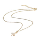Stainless Steel Set Dancer Pendant Necklace Stud Earrings Lobster Gold 18" Z774