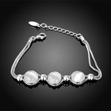 Platinum Plated Bracelet Lobster 7 Inches 13MM  L163