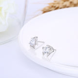 Sterling Silver Earrings  Stud AAA Zirconia  Push Back Clasp L741