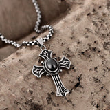 Stainless Steel Necklace Pendant Cross Biker Gothic 23" 3.5MM Lobster Clasp B231