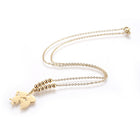 Stainless Steel Set Earrings Pendant Necklace Lover Gold 18" P866