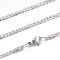 Stainless Steel Curb Chain Necklace Lobster Clasp Silver 19.2" P106