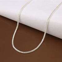 Sterling Silver Plated Necklace Chain 18-24 Inches 2MM Lobster Clasp B361