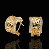 Gold Zirconia Clip Earrings L86