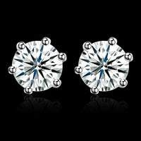 Sterling Silver Plated  Earrings  Stud AAA Zirconia  Push Back Clasp L772