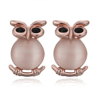 Rose Gold Cateye Drop Stud Earrings L96