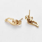 Stainless Steel Set Earring Pendant Necklace Wing Gold 18" P780