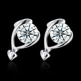 Sterling Silver Earrings  Stud AAA Zirconia  Push Back Clasp L764