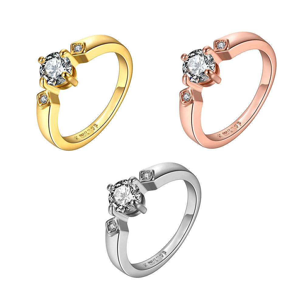 Rose Gold Platinum Plated Fashion Ring AAA Zirconia Women B290