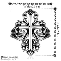 Stainless Steel  Antique Gothic Biker Tribal Ring Black Men's Unisex Cross B172