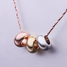 Rose Gold Plated  Necklace Pendant Gold Rose Beads 21 Inches 1MM Lobster B75