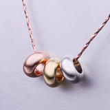 Rose Gold Plated  Necklace Pendant Gold Rose Beads 21 Inches 1MM Lobster B75