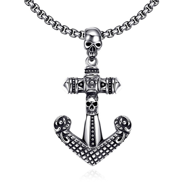 Stainless Steel Necklace Pendant Cross Biker Gothic 23" 3.5MM Lobster Clasp B226