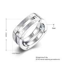 Stainless Steel Contemporary Ring Men's Unisex B422