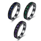 Gold Plated Black Gunmetal P Fashion Ring AAA Zirconia Men's Women Unisex B317