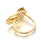 304 Stainless Steel Finger Rings Heart Oval Gold Size 7 17mm  A12