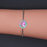 Adjustable Stainless Steel Slider Bracelet Bolo Chain Flamingo Adjustable A149