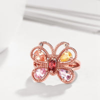 Rose Gold Plated Fashion Ring AAA Zirconia Women Butterfly B260