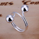 Sterling Silver Plated  Balls Beads Band Ring Size 8 B140