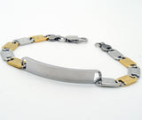 Unisex Gold Silver Tone Stainless Steel ID Bracelet