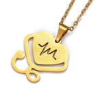 Stainless Steel Set Pendant Necklace Earrings Heart 15.7" 9.5x9.5x1mm 0.7mm Z805