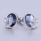 White Gold Zirconia Stud Earrings L73