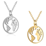 201 Stainless Steel Pendant Necklaces Cable Chains Earth Silver Gold 15.7" P665