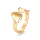 304 Stainless Steel Finger Rings Heart Gold Size 6~9 16~19mm Z688