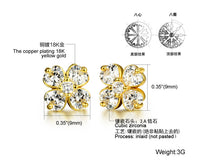 Gold Plated Earring  Flower  AAA Cubic Zirconia Women's G223